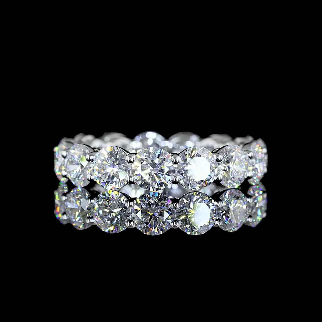 4.71 Cts 14k White Gold Round Shape Eternity Band Eternity Band - Video