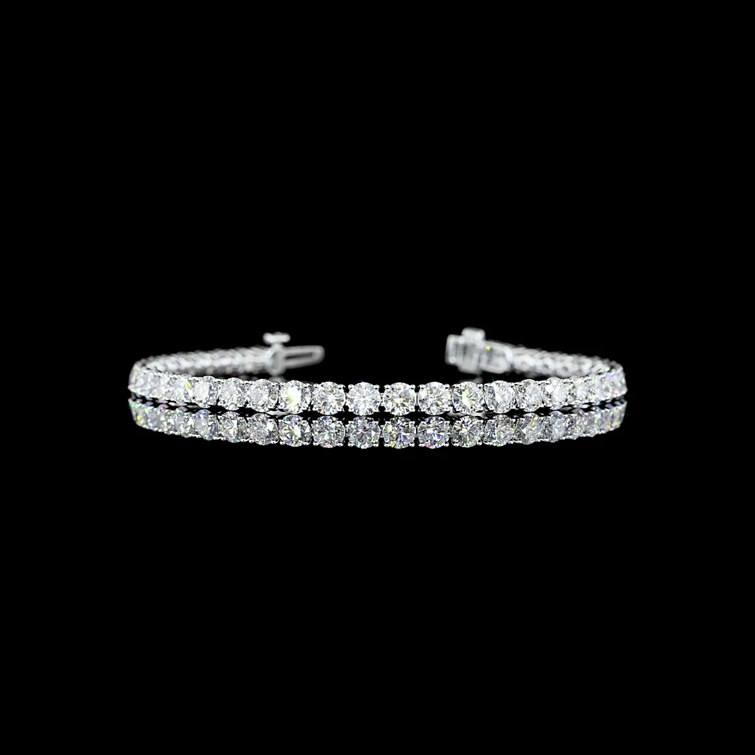 8.93 Cts 14k White Gold Round Shape Tennis Bracelet - Video