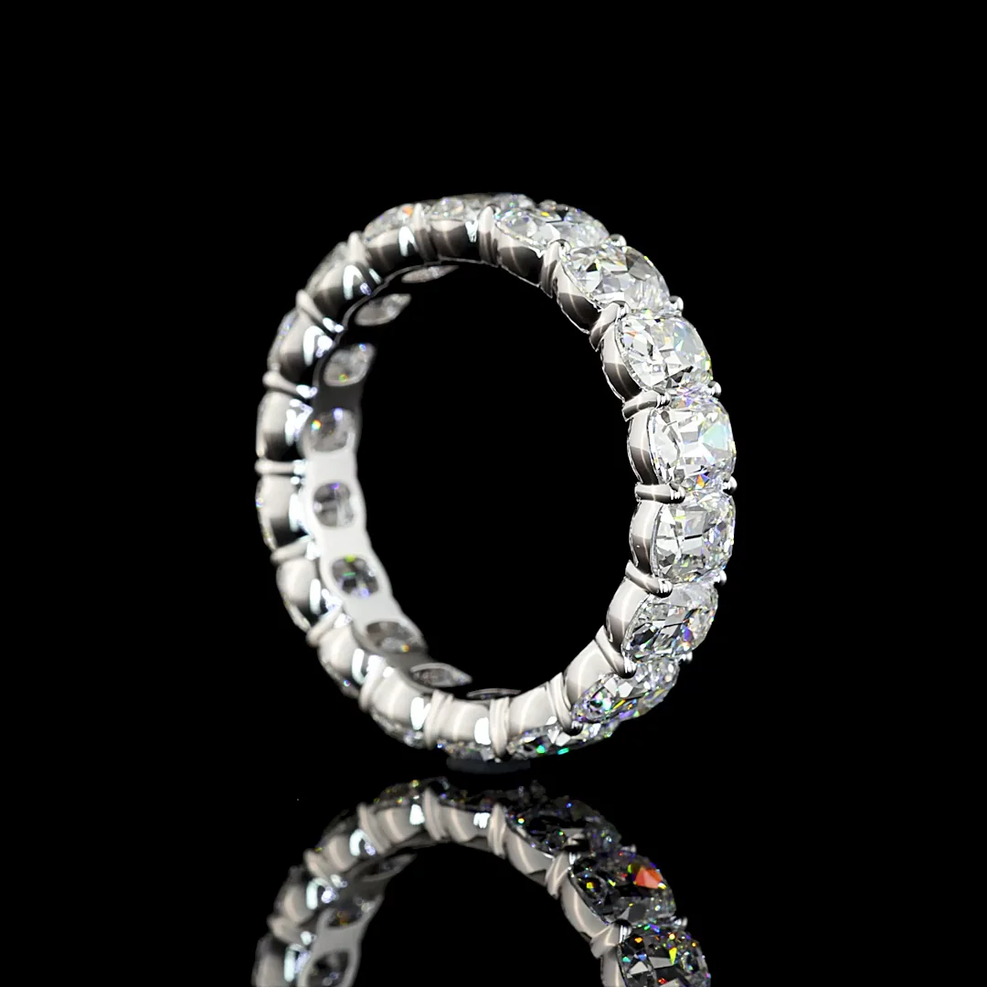 5.71 Cts 14k White Gold Antique Cushion Shape Eternity Band Eternity Band - Image 2