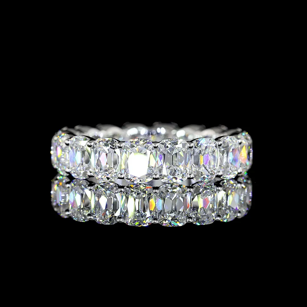 5.71 Cts 14k White Gold Antique Cushion Shape Eternity Band Eternity Band - Video