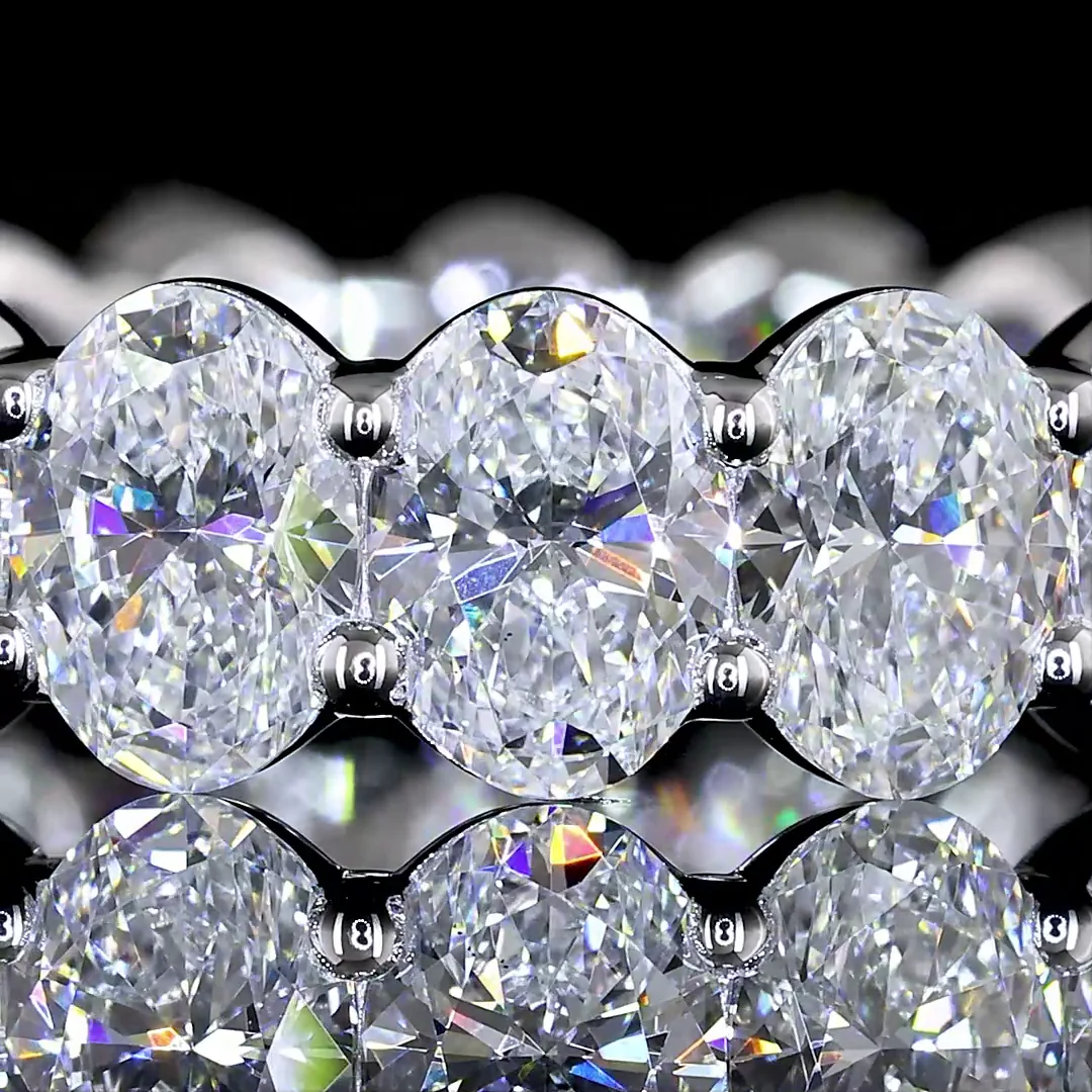 4.1 Cts 14k White Gold Oval Shape Eternity Band Eternity Band - Image 3