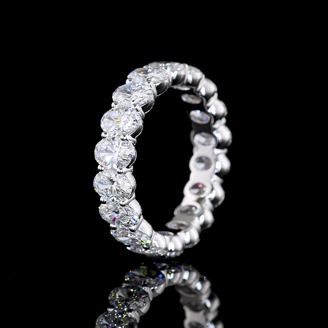 4.1 Cts 14k White Gold Oval Shape Eternity Band Eternity Band - Image 4