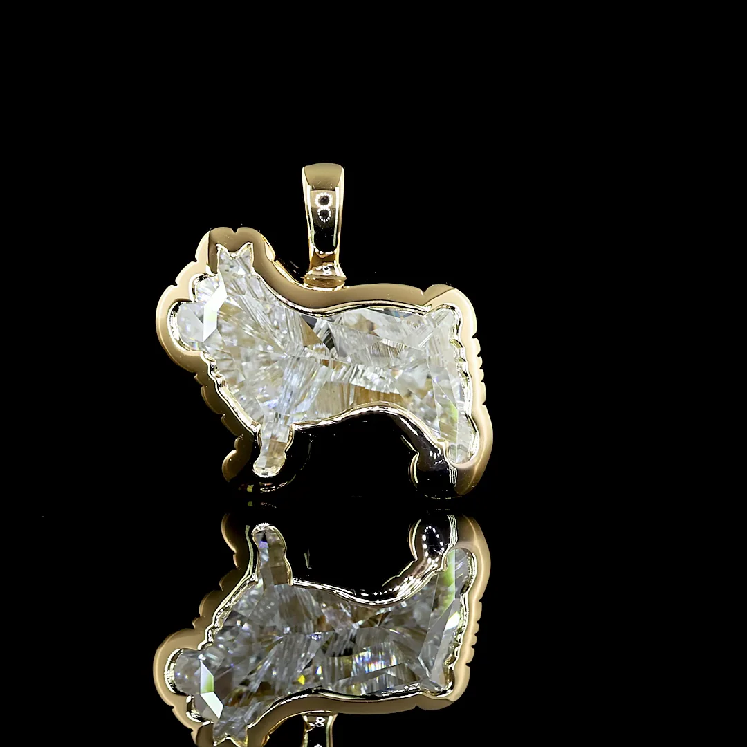 2.75 Cts 14k Yellow Gold Shape Symbol Pendant - Image 3