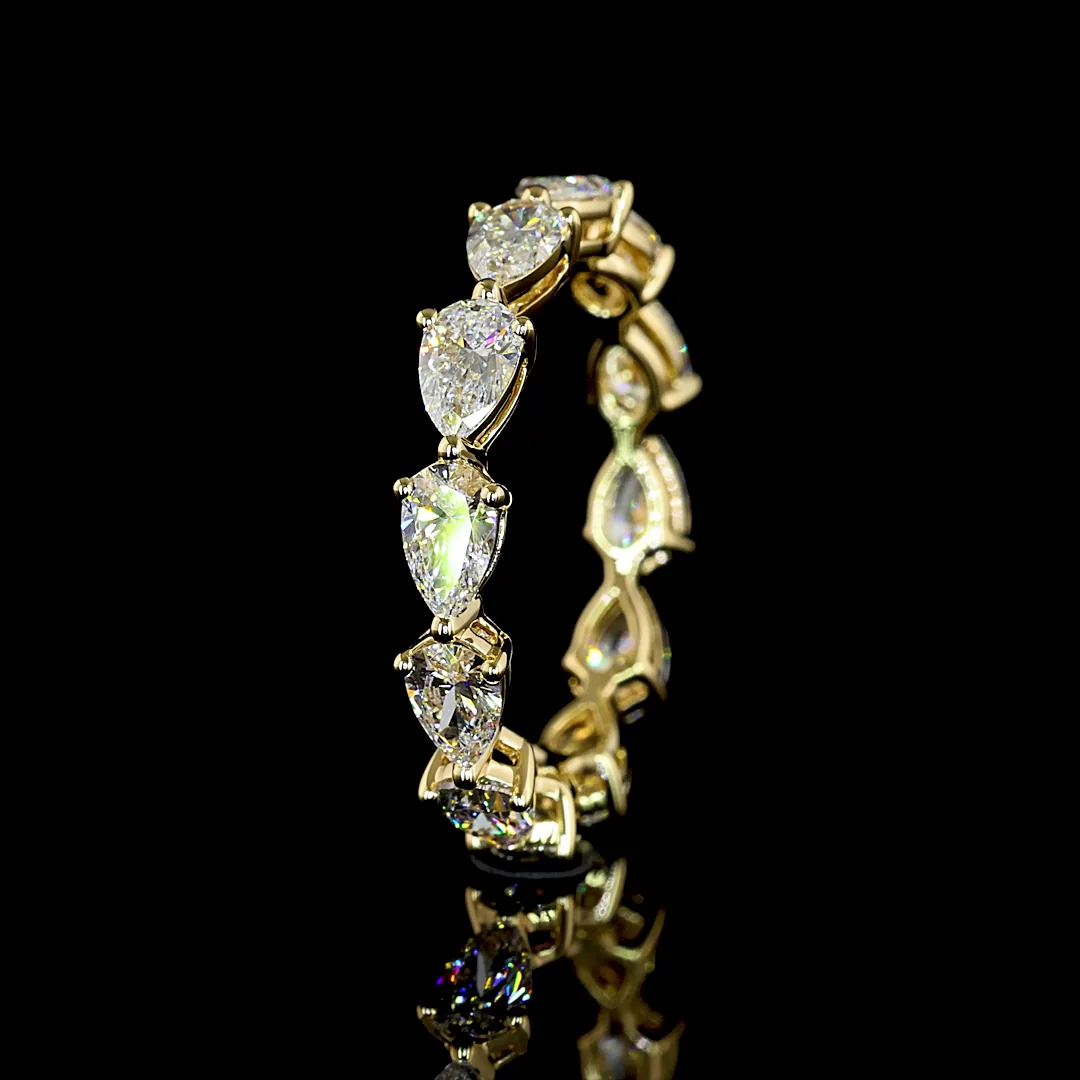 1.83 Cts 14k Yellow Gold Pear Shape Eternity Band Eternity Band - Image 4