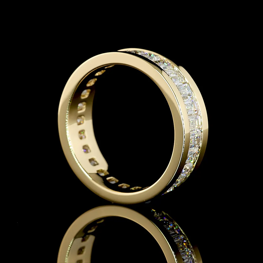 3.93 Cts 14k Yellow Gold Emerald Shape Eternity Band Eternity Band - Image 4