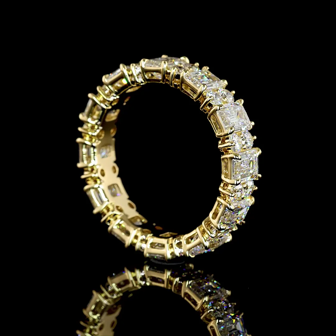 4.1 Cts 14k Yellow Gold Mix Shape Eternity Band Eternity Band - Image 2