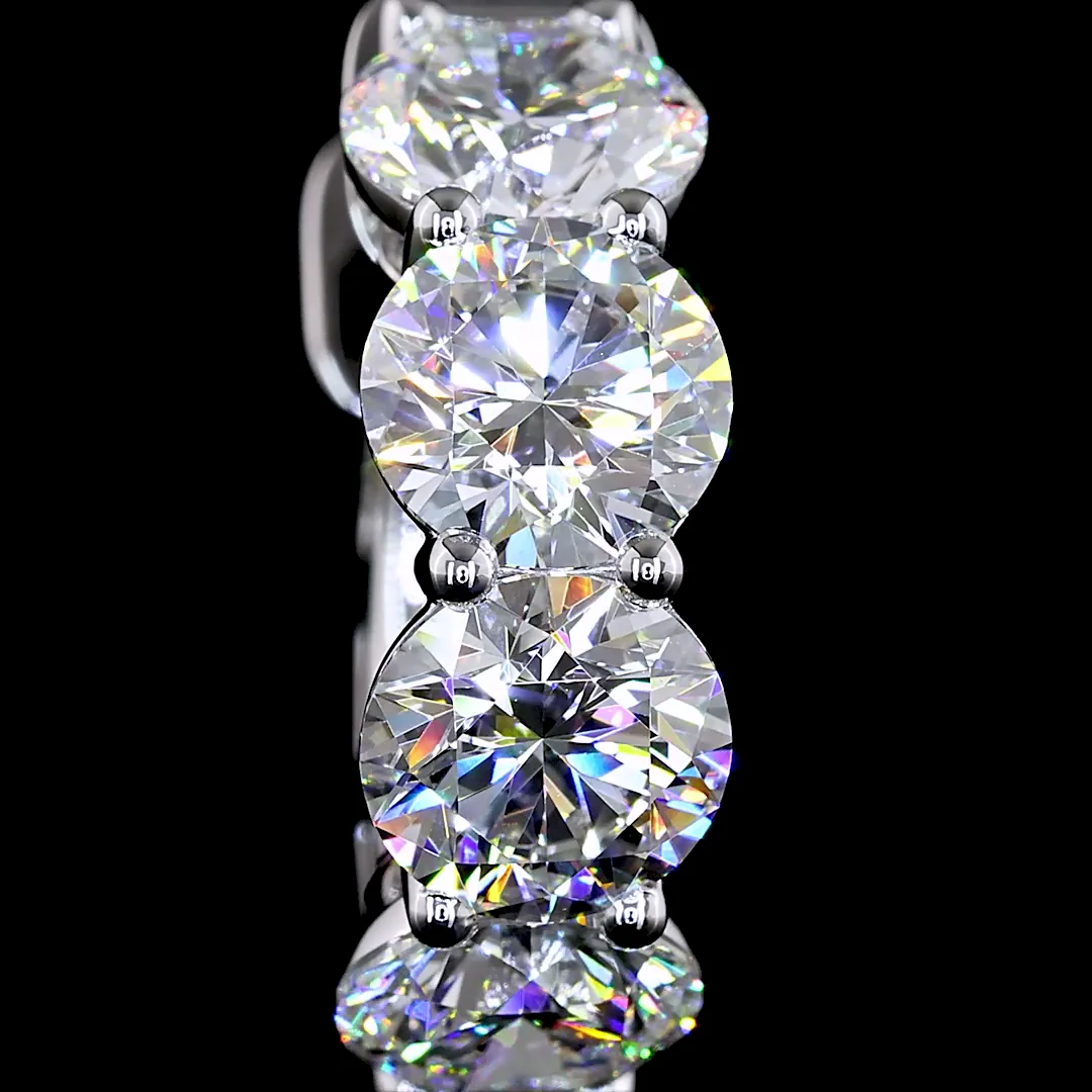 5.07 Cts 14k White Gold Round Shape Huggies Earring - Image 2