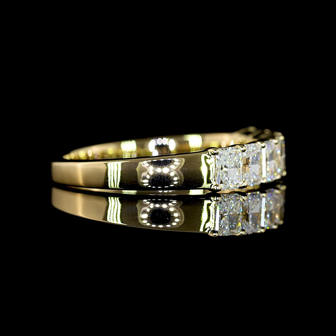 1.01 Cts 14k Yellow Gold Radiant Shape 7 Stones Eternity Band - Image 3