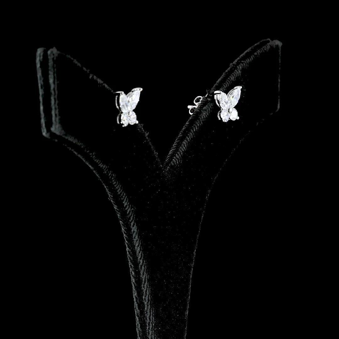1.17 Cts 14k White Gold Mix Shape Studs Earring - Image 2
