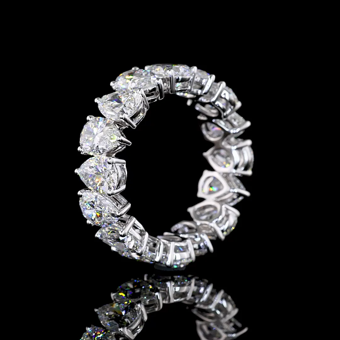 5.82 Cts 18k White Gold Pear Shape Eternity Band Eternity Band - Image 4