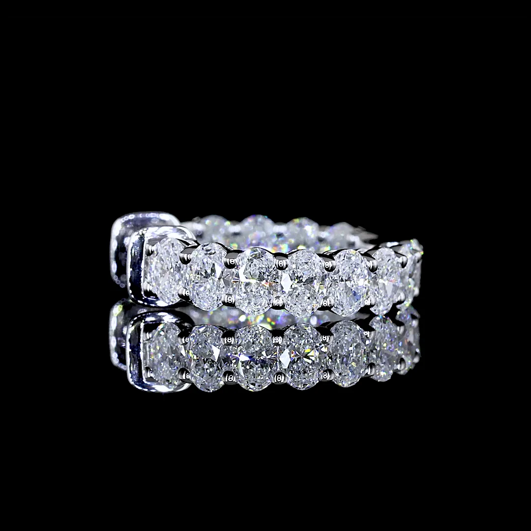 1.29 Cts 14k White Gold Oval Shape Huggies Earring - Image 2