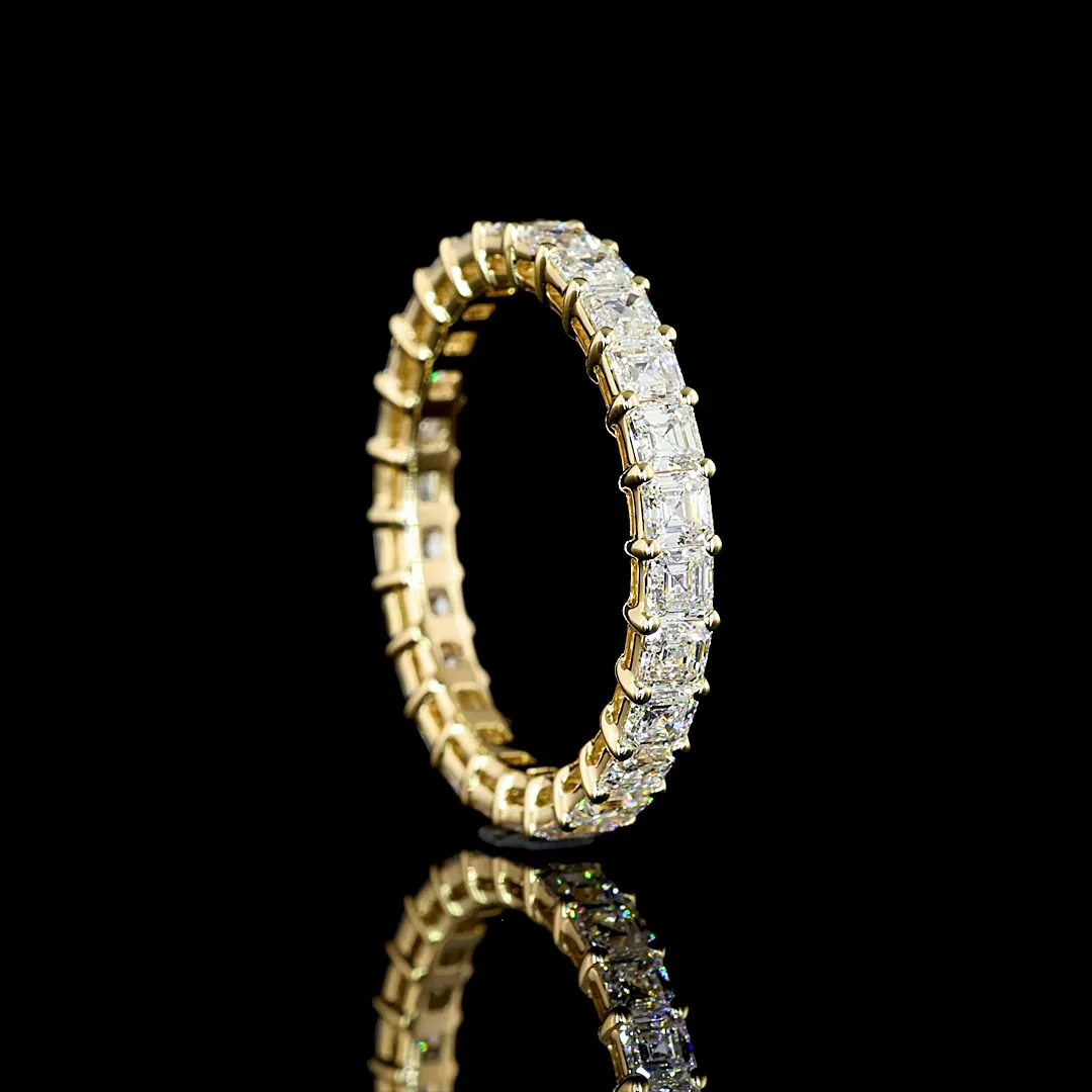 2.12 Cts 14k Yellow Gold Asscher Shape Eternity Band Eternity Band - Image 2