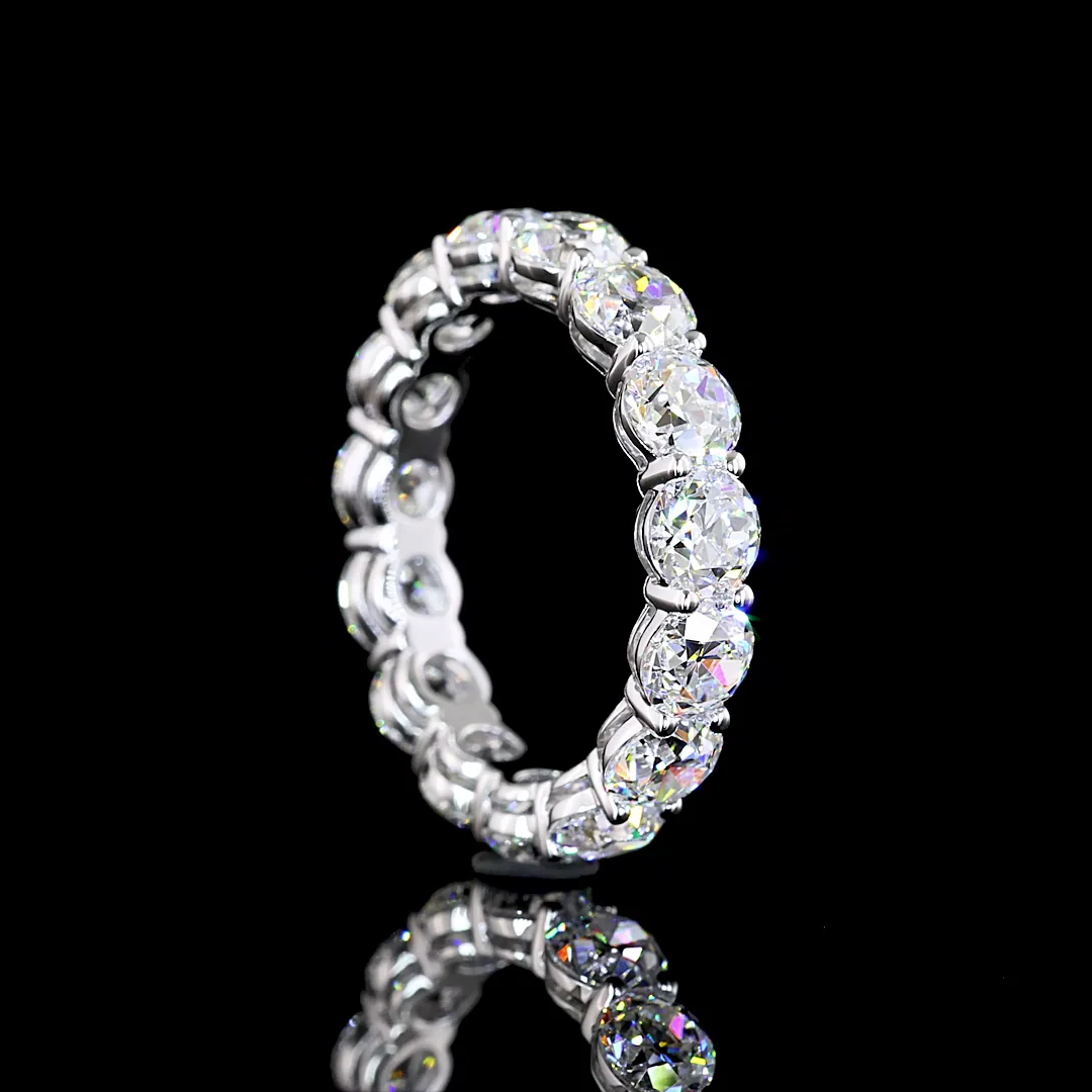 4.9 Cts 14k White Gold Old European Brilliant Shape Eternity Band Eternity Band - Image 2