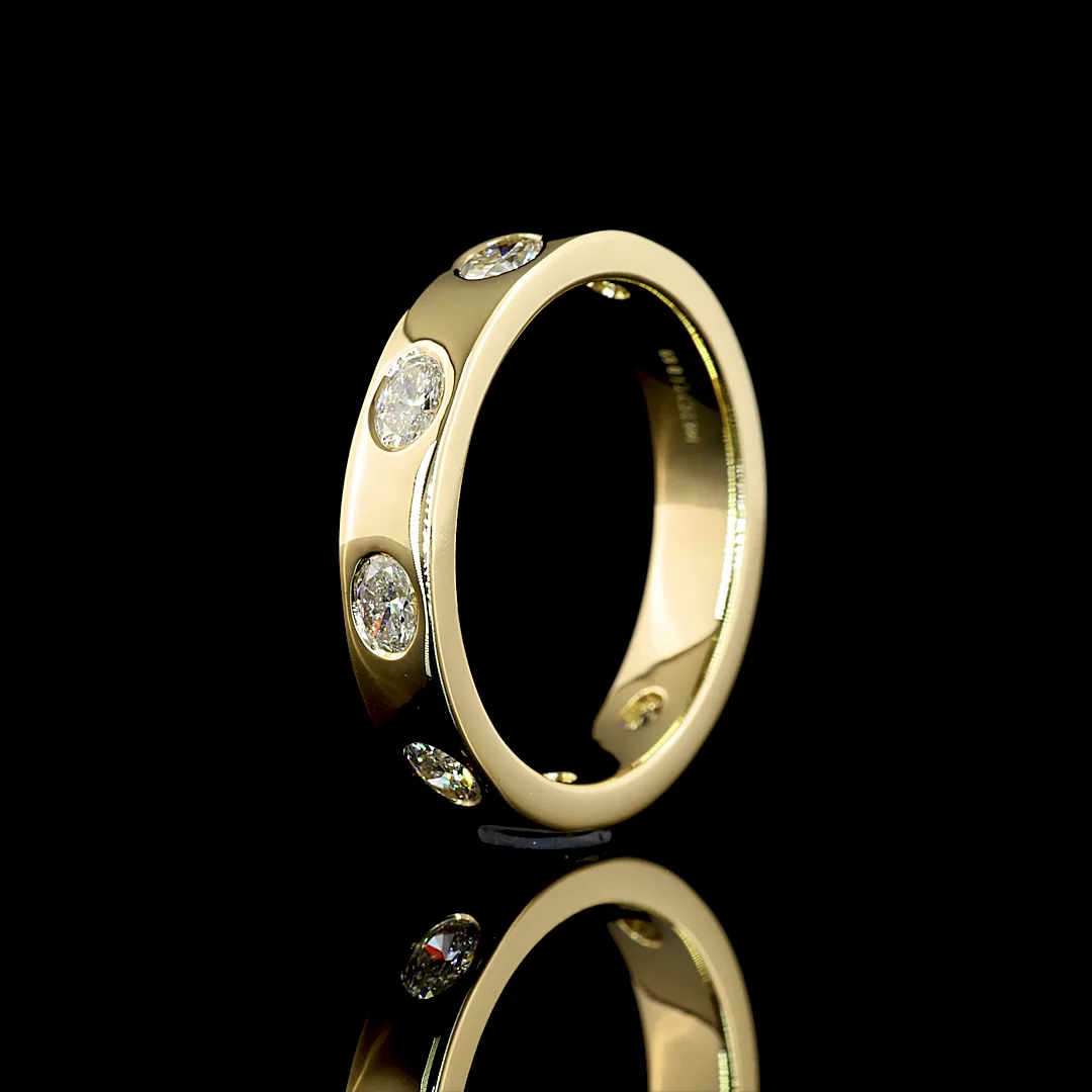 0.71 Cts 14k Yellow Gold Oval Shape Eternity Band Eternity Band - Image 4