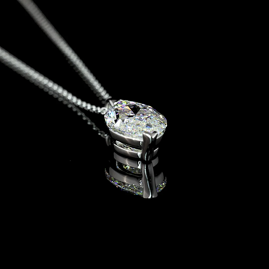 2.71 Cts 14k White Gold Marquise Shape Solitaire Pendant - Image 2