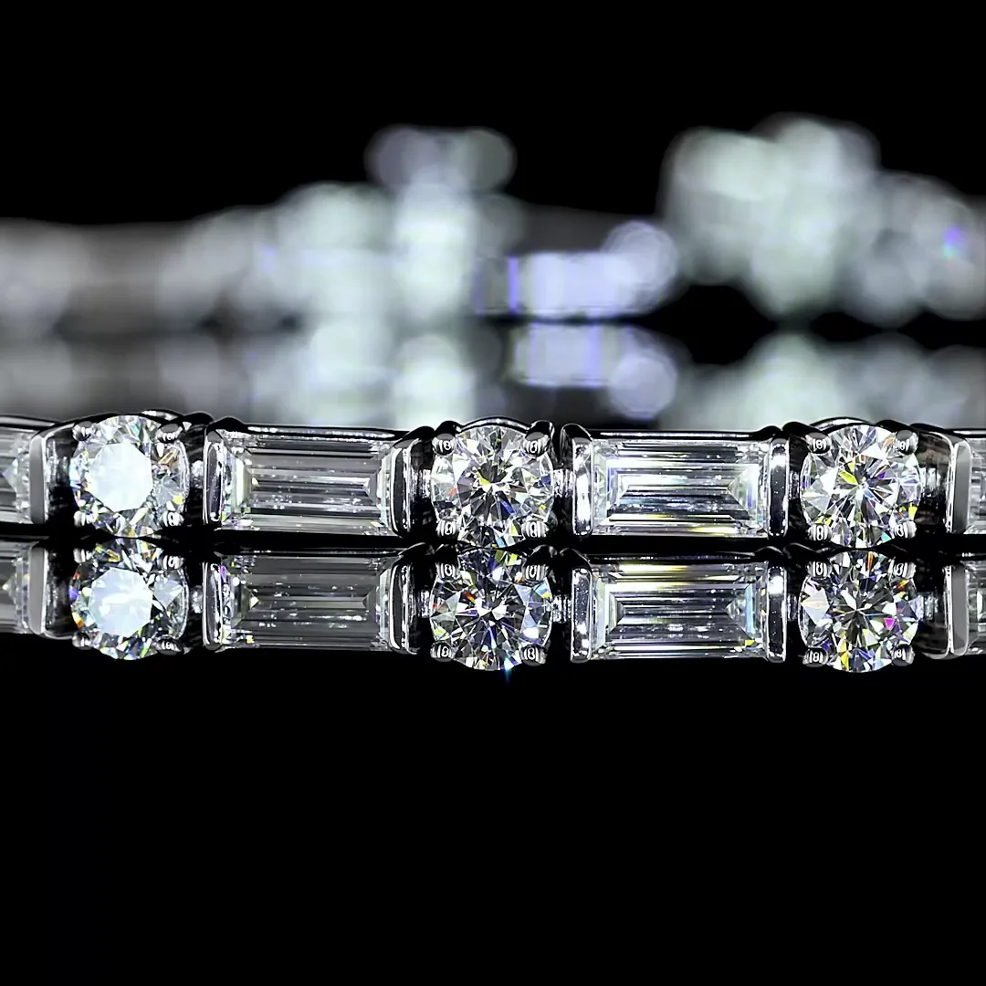 4.12 Cts 14k White Gold Mix Shape Tennis Bracelet - Image 2