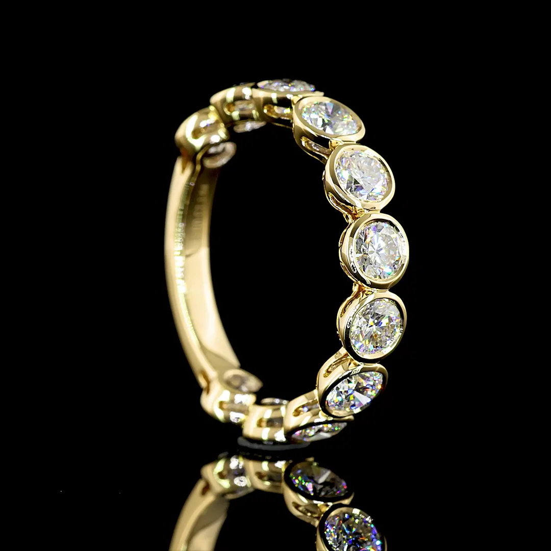 1.94 Cts 14k Yellow Gold Round Shape 3/4 Band Eternity Band - Image 2