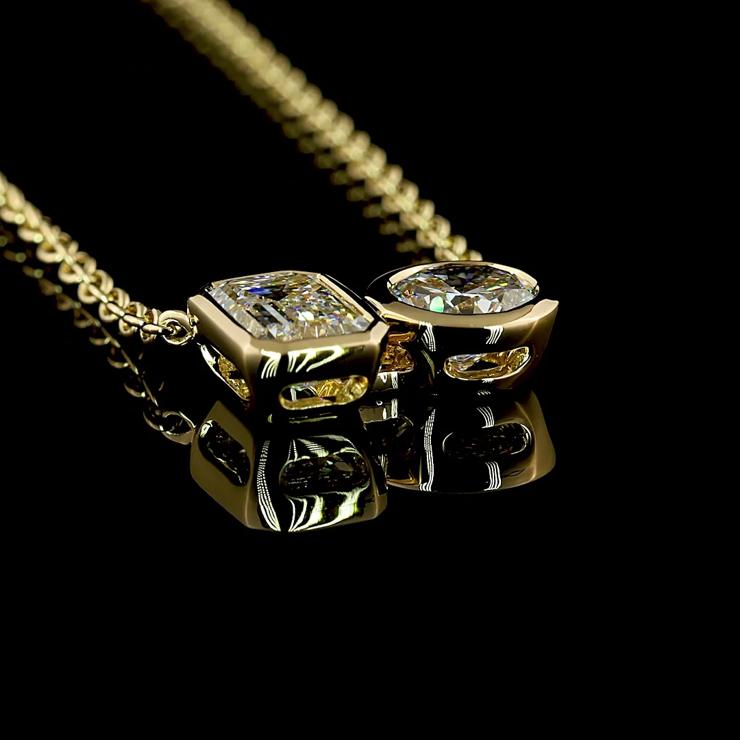 2.22 Cts 14k Yellow Gold Mix Shape Pendant Pendant - Image 2