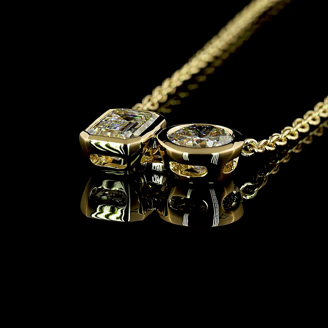 2.22 Cts 14k Yellow Gold Mix Shape Pendant Pendant - Image 4