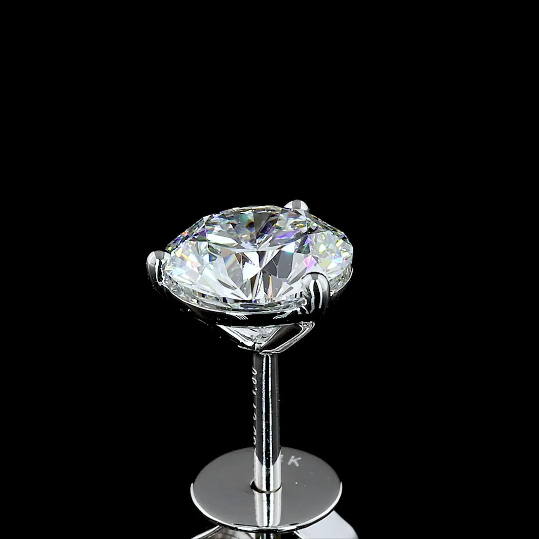 1.82 Cts 14k White Gold Round Shape Martini Earring - Image 3