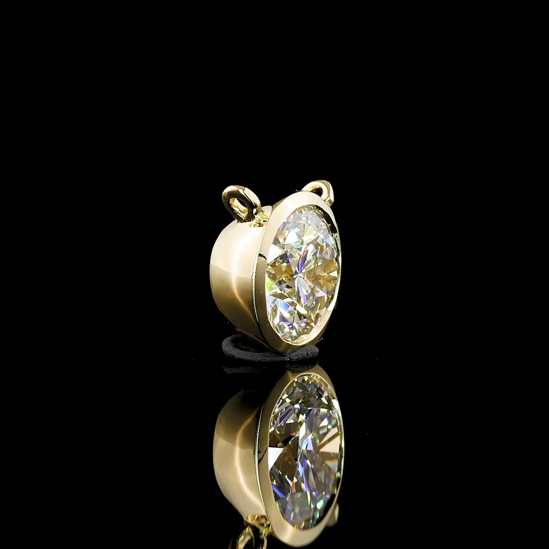 1.05 Cts 14k Yellow Gold Round Shape Solitaire Pendant - Video