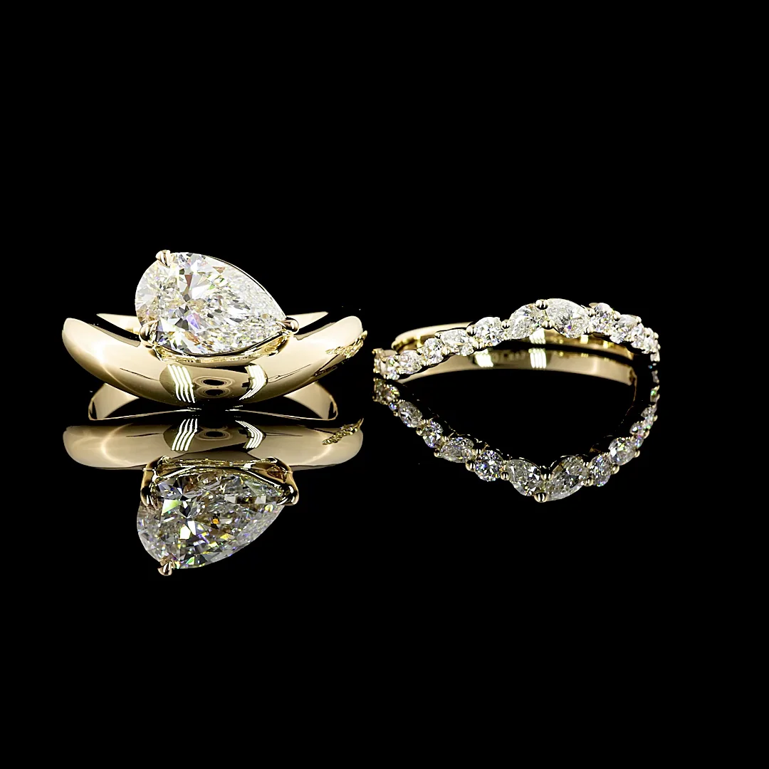 1.57 Cts 14k Yellow Gold Pear Shape Solitaire Ring - Video