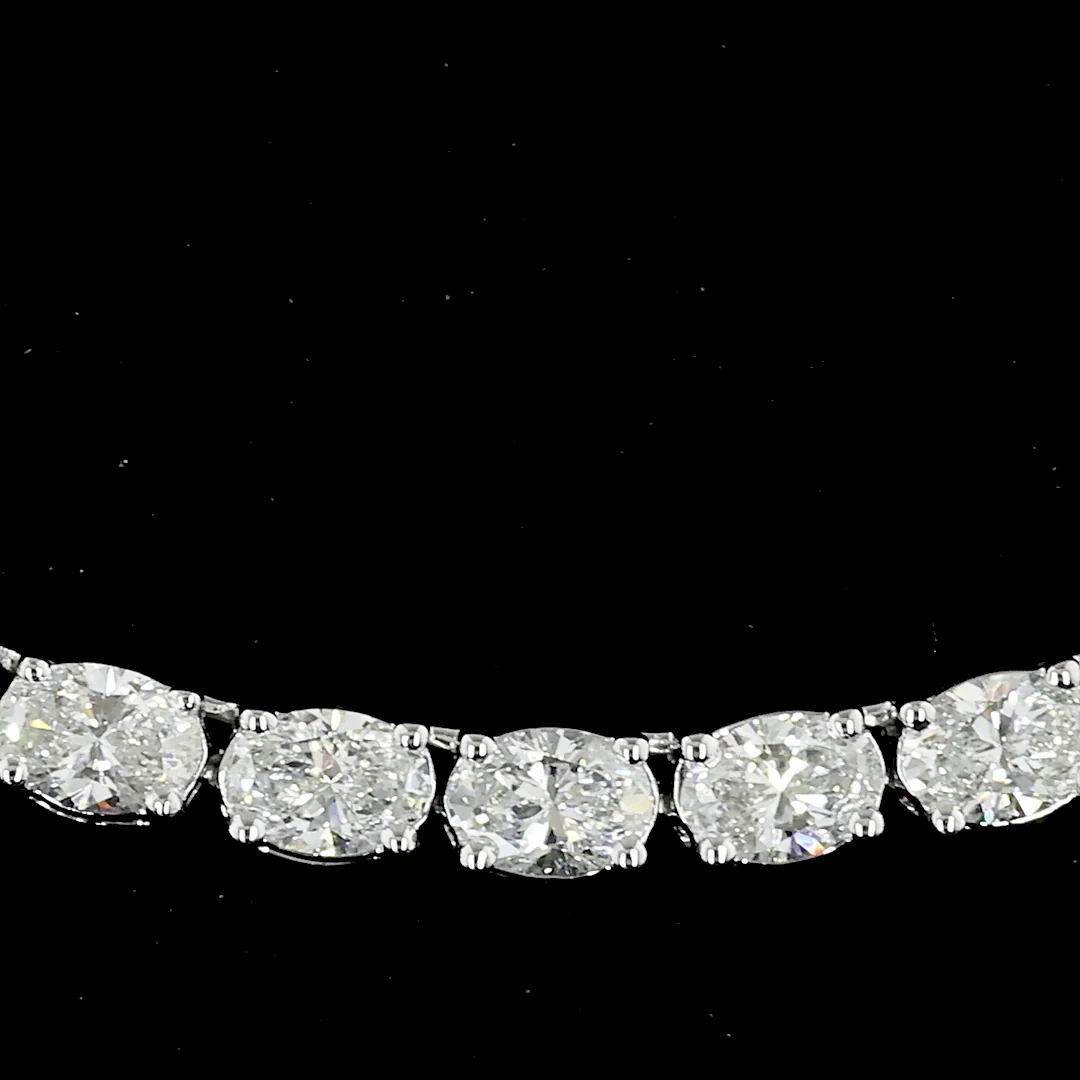10.04 Cts 14k White Gold Oval Shape Tennis Necklace - Image 2