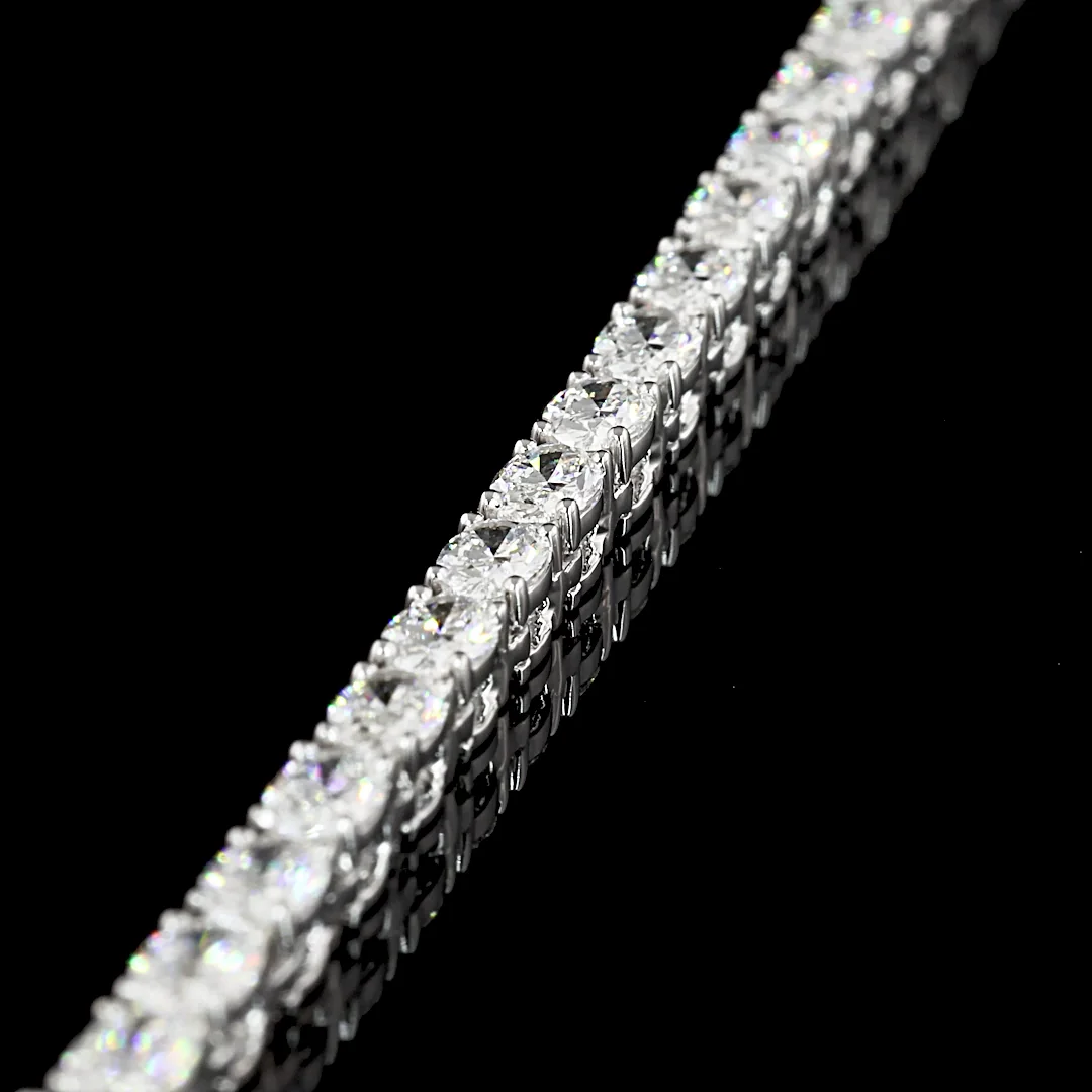 10.04 Cts 14k White Gold Oval Shape Tennis Necklace - Image 3