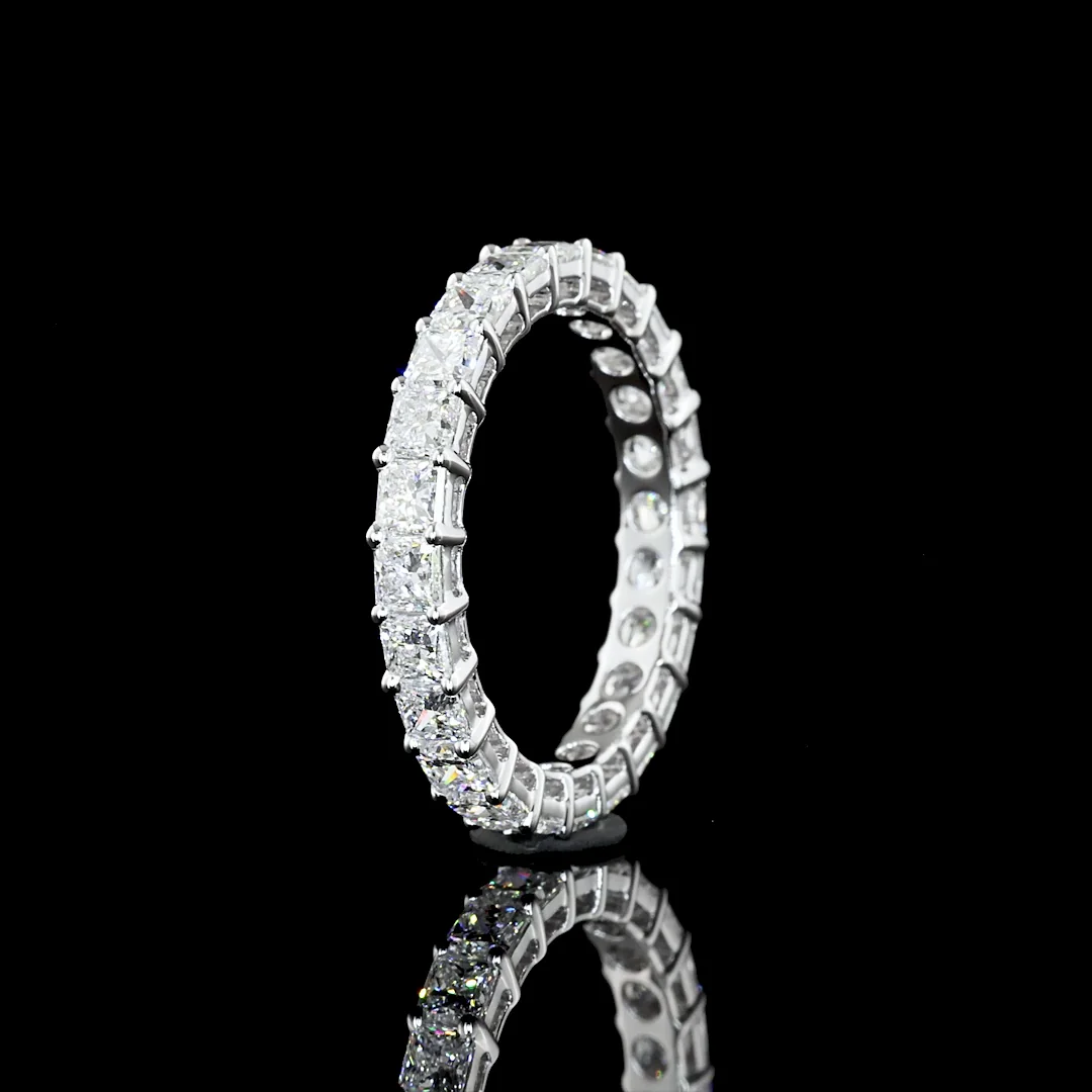 2.63 Cts 14k White Gold Princess Shape Eternity Band Eternity Band - Image 4