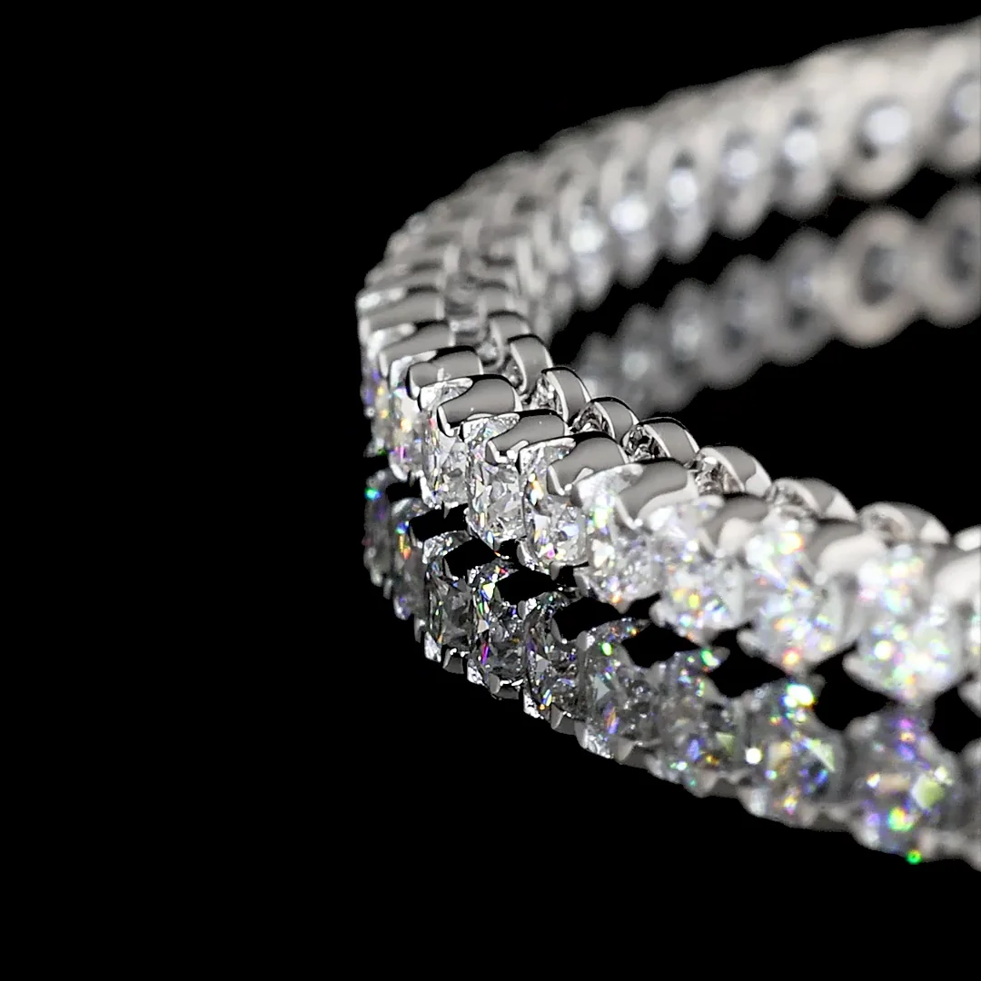 0.98 Cts 14k White Gold Round Shape Tennis Bracelet - Image 4