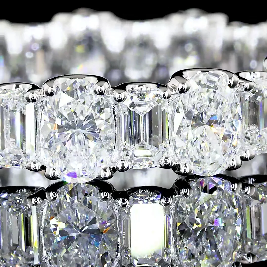 3.06 Cts 14k White Gold Mix Shape Eternity Band Eternity Band - Image 2