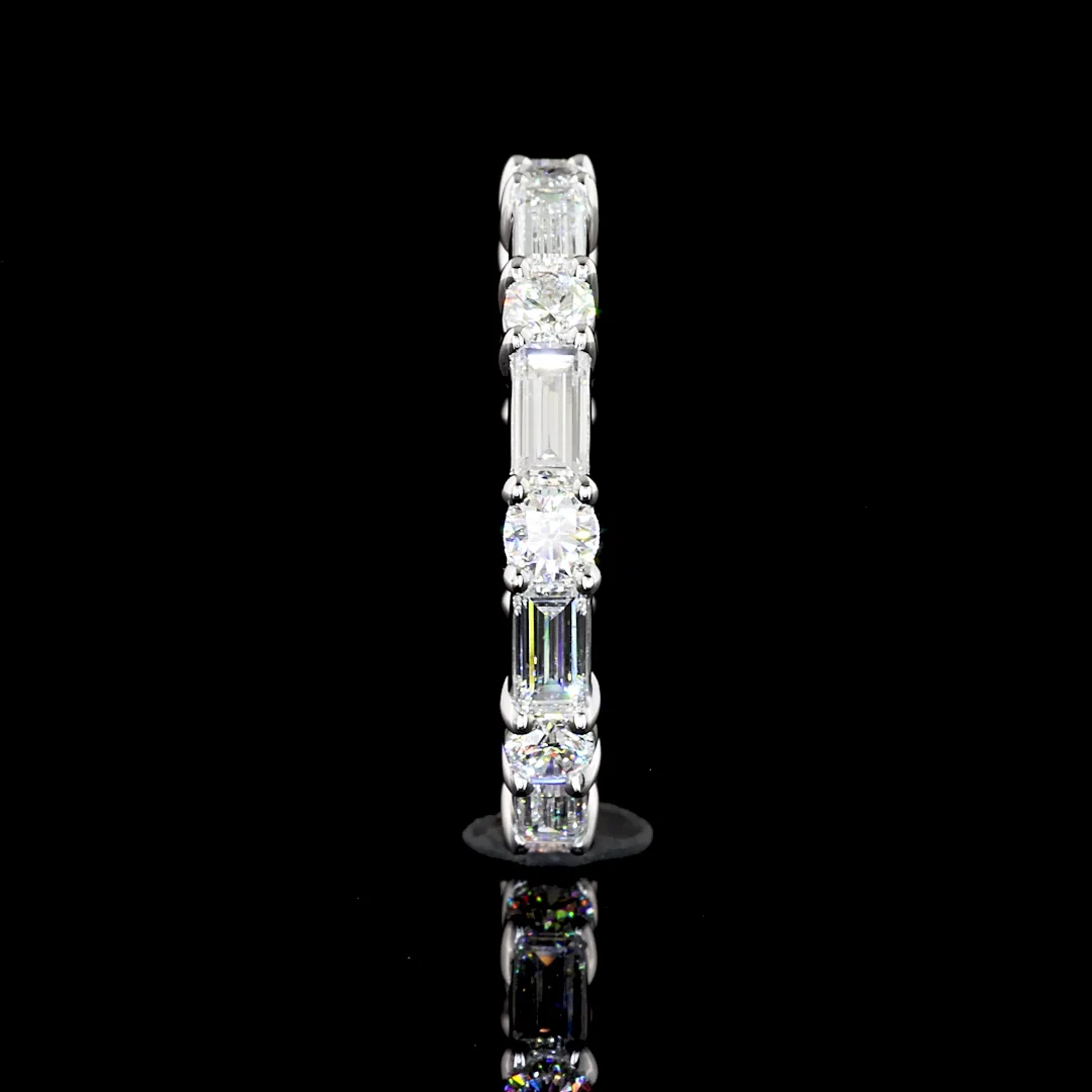 1.68 Cts 14k White Gold Mix Shape Eternity Band Eternity Band - Image 4