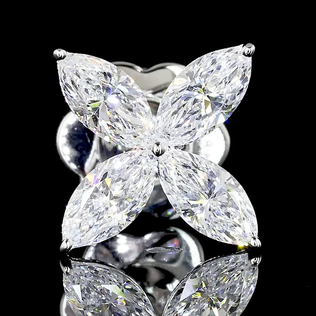 1.16 Cts 18k White Gold Marquise Shape Studs Earring - Image 3