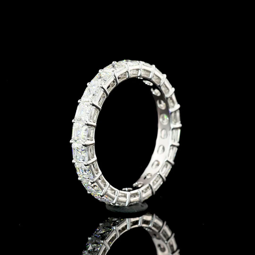2.33 Cts 14k White Gold Asscher Shape Eternity Band Eternity Band - Image 4