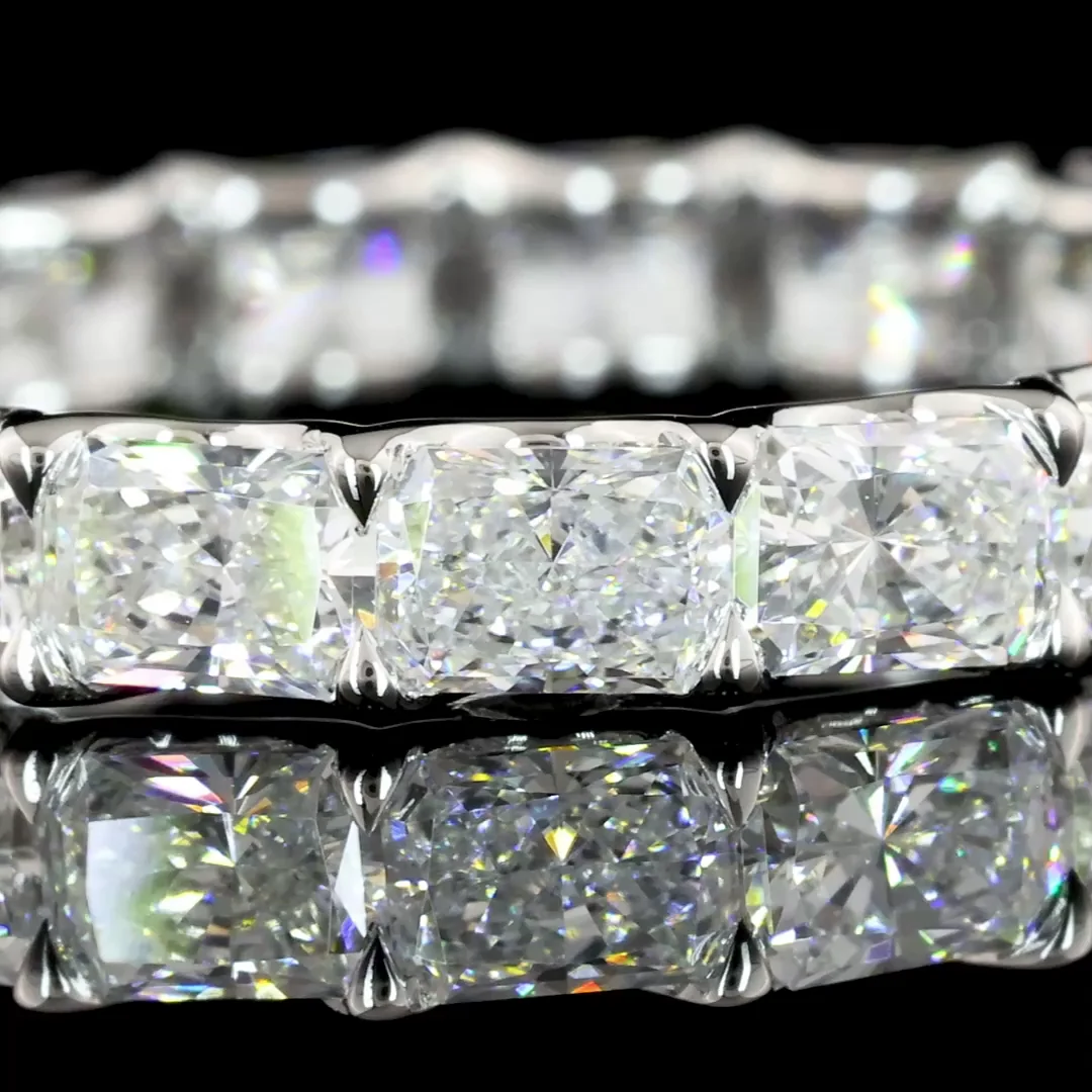 2.41 Cts 14k White Gold Radiant Shape Eternity Band Eternity Band - Image 2