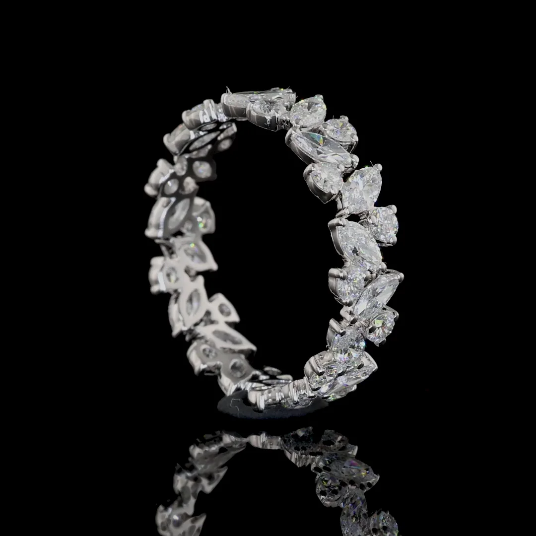 1.68 Cts 14k White Gold Mix Shape Eternity Band Eternity Band - Image 3