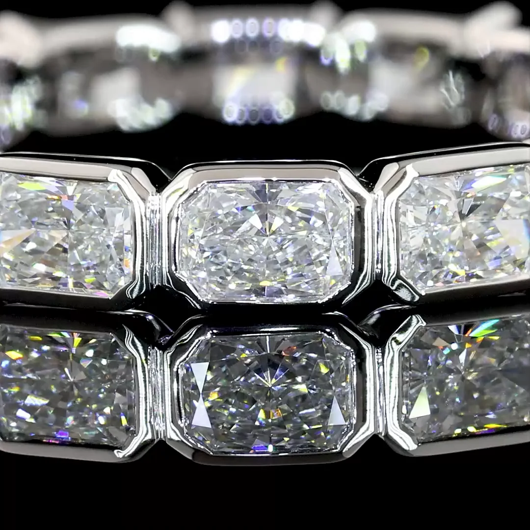 2.06 Cts 14k White Gold Radiant Shape Eternity Band Eternity Band - Image 2