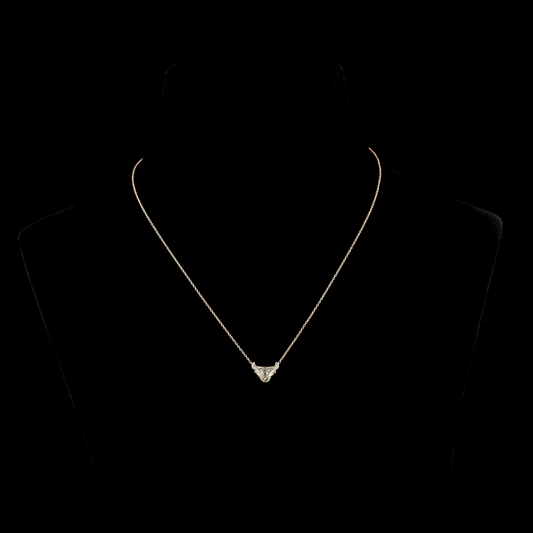 1.62 Cts 14k Yellow Gold Bull Shape Symbol Pendant - Video
