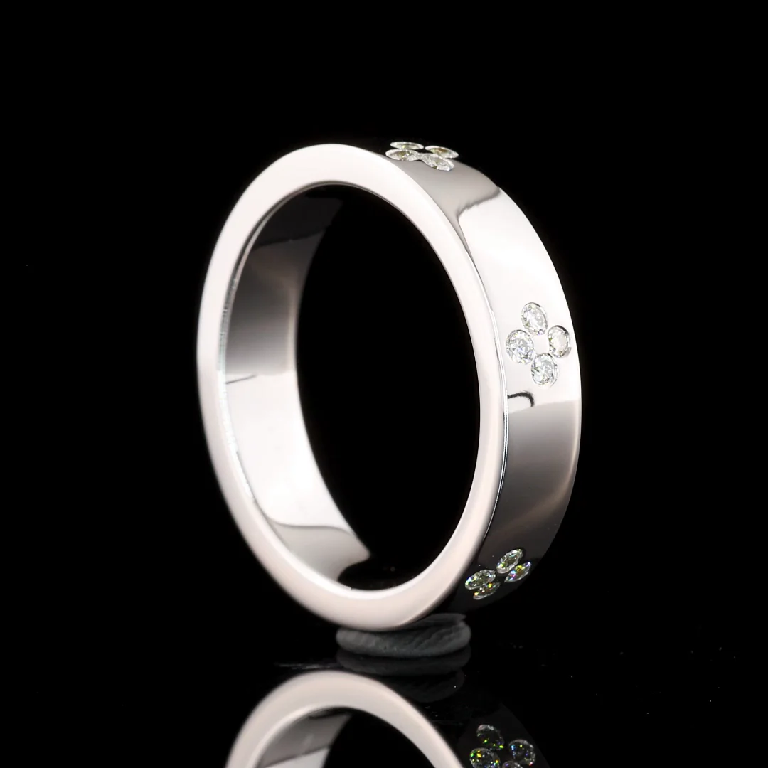 0.23 Cts 18k White Gold Round Shape Eternity Band Eternity Band - Image 3