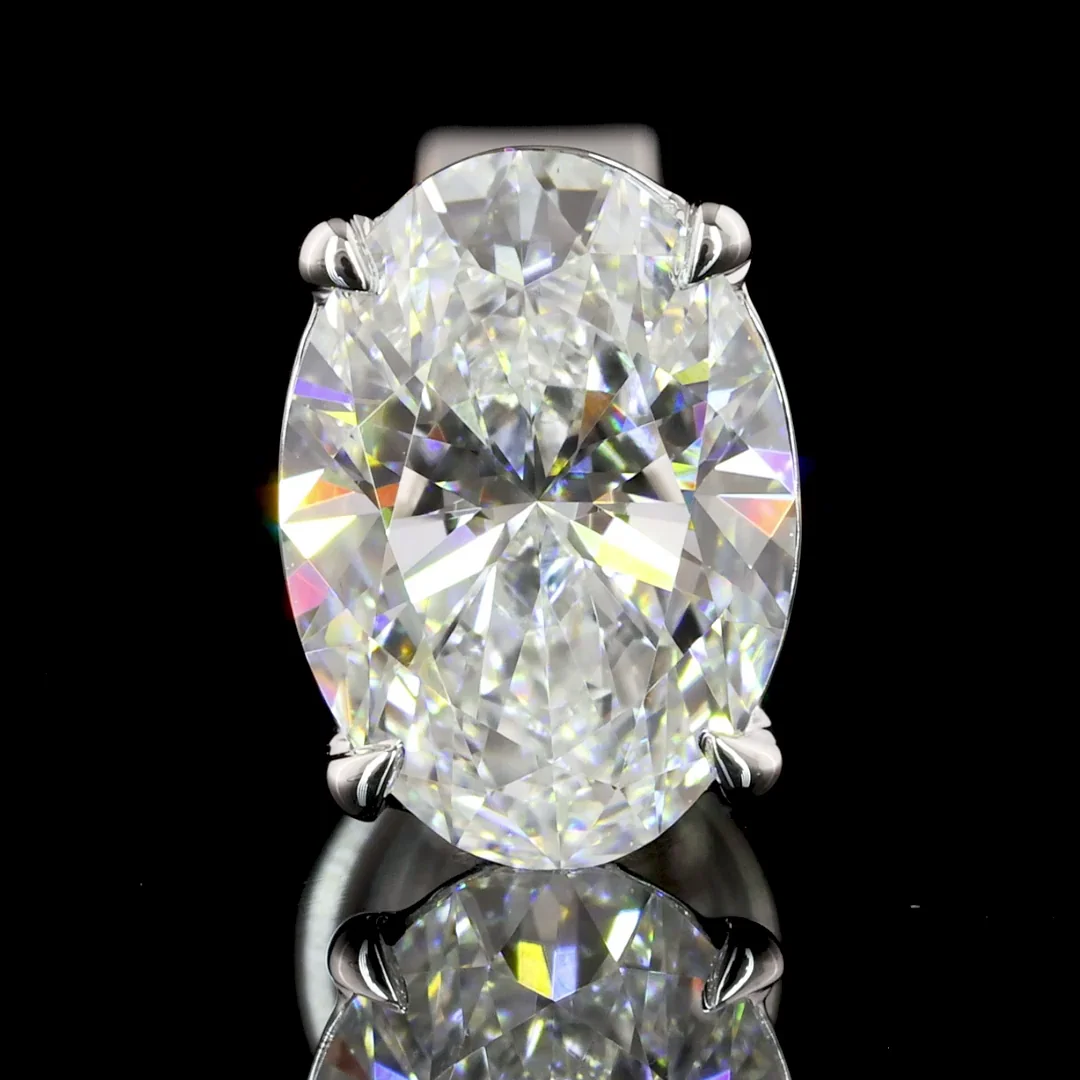 1.51 Cts 14k White Gold Oval Shape Studs Earring - Image 3