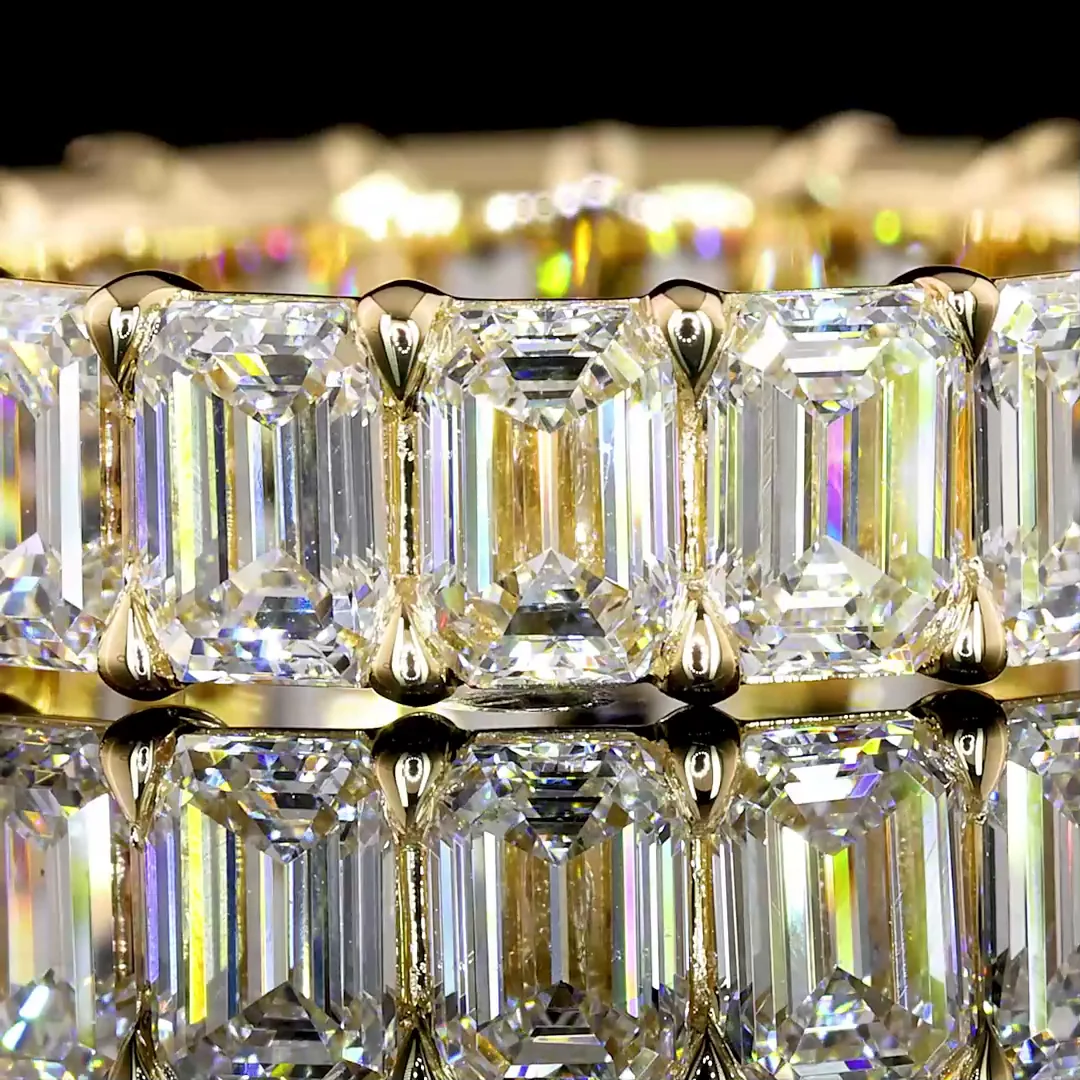 5.1 Cts 14k Yellow Gold Emerald Shape Eternity Band Eternity Band - Image 2