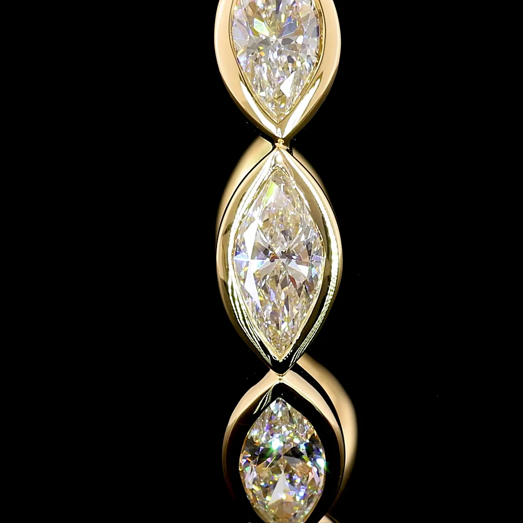 3.97 Cts 14k Yellow Gold Marquise Shape C Hoops Earring - Image 3