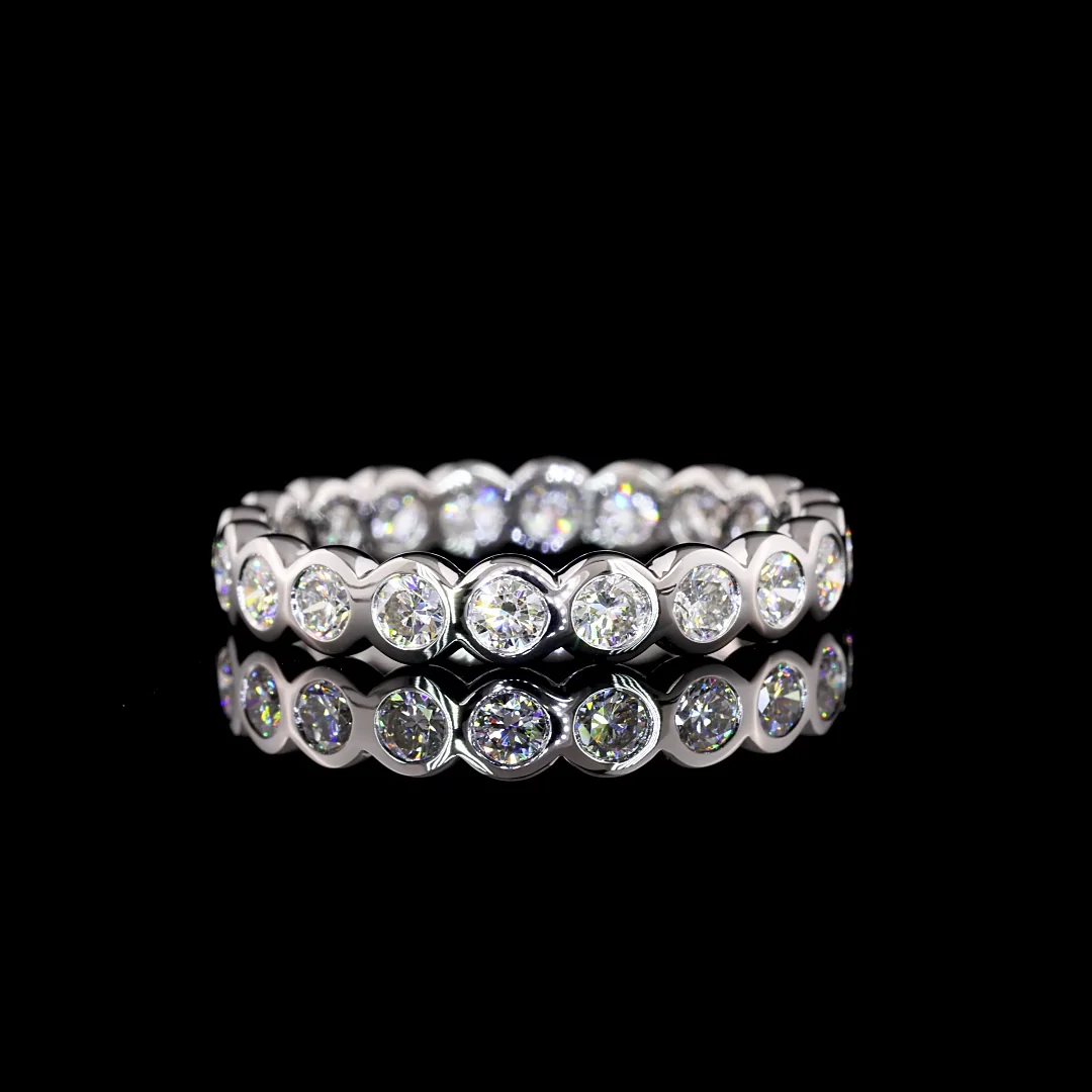1.12 Cts 14k White Gold Round Shape Eternity Band Eternity Band - Video