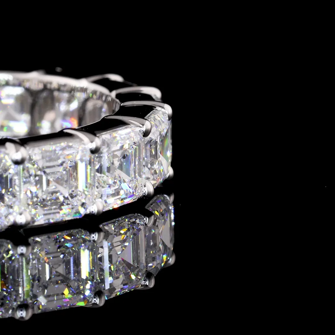 4.97 Cts 14k White Gold Asscher Shape Eternity Band Eternity Band - Image 2