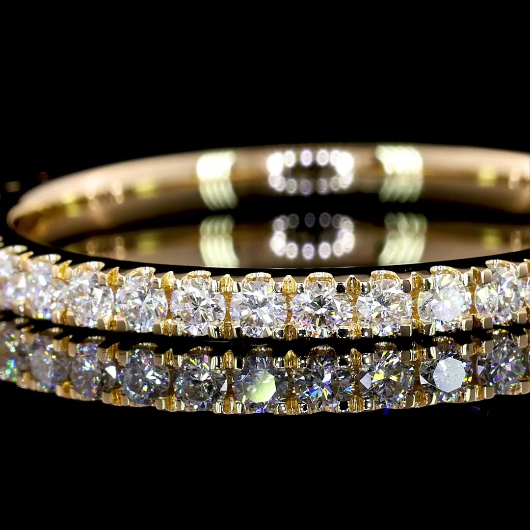 0.34 Cts 14k Yellow Gold Round Shape Half Eternity Eternity Band - Image 4