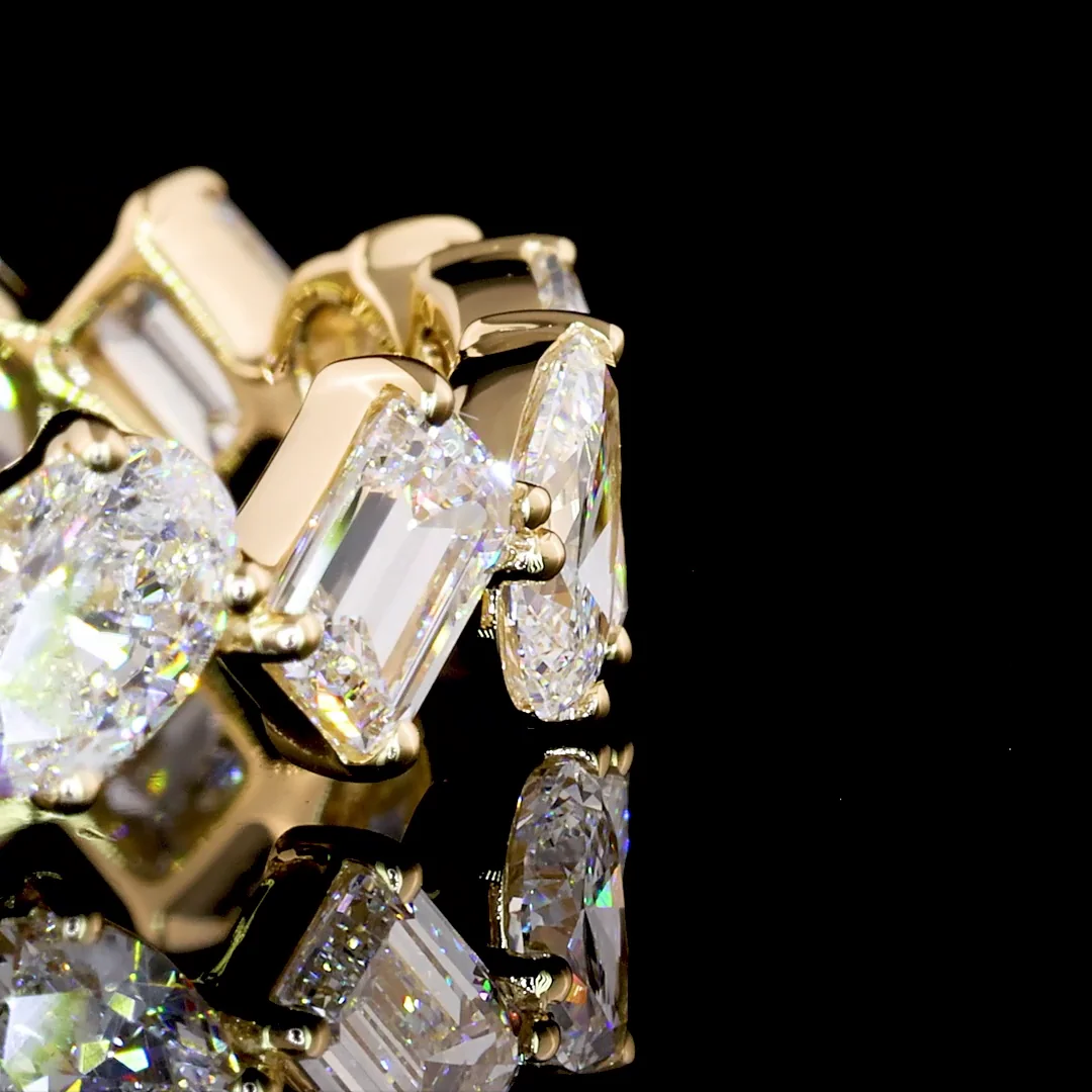 2.61 Cts 14k Yellow Gold Mix Shape 3/4 Band Eternity Band - Image 2