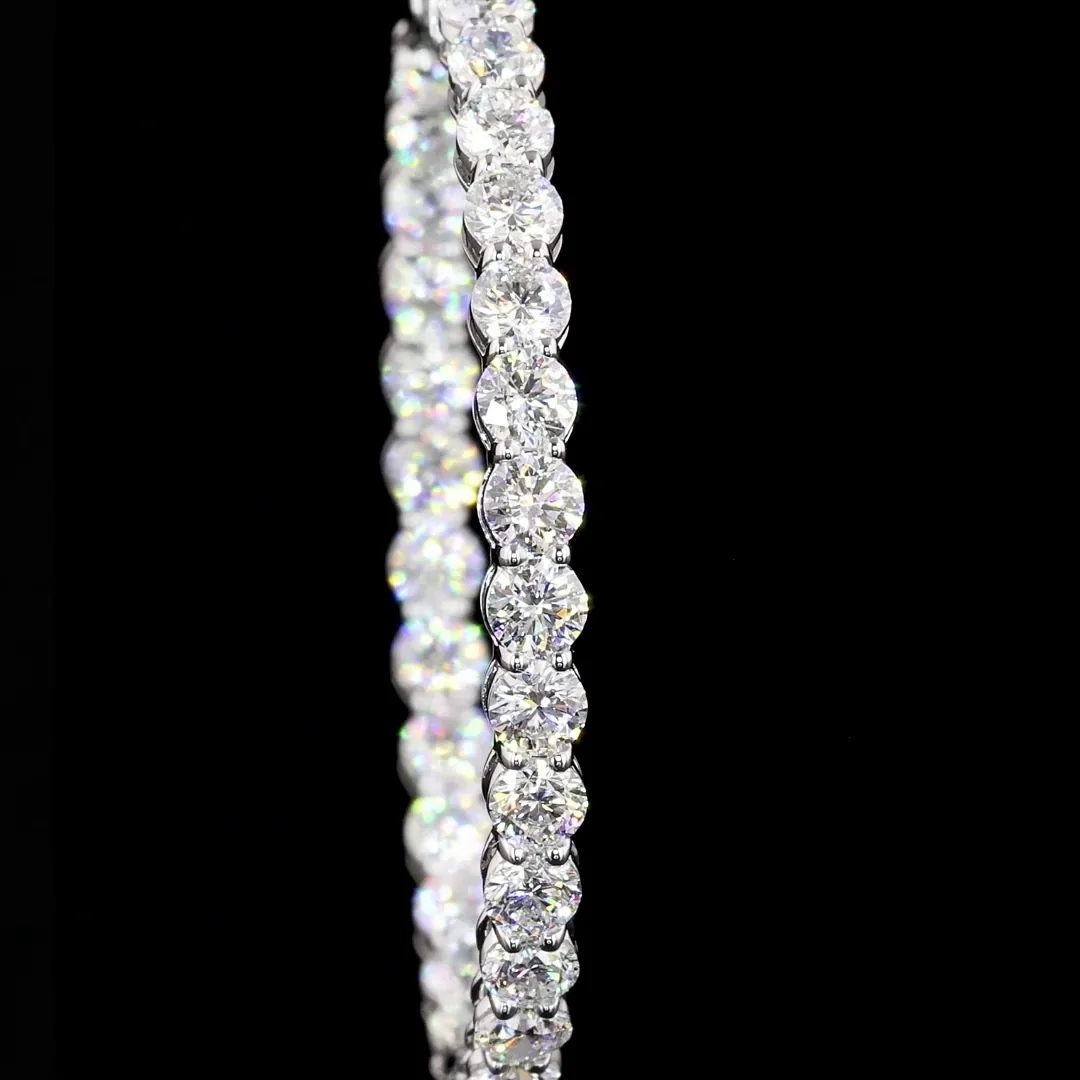 4.08 Cts 14k White Gold Round Shape Hoops Earring - Image 4