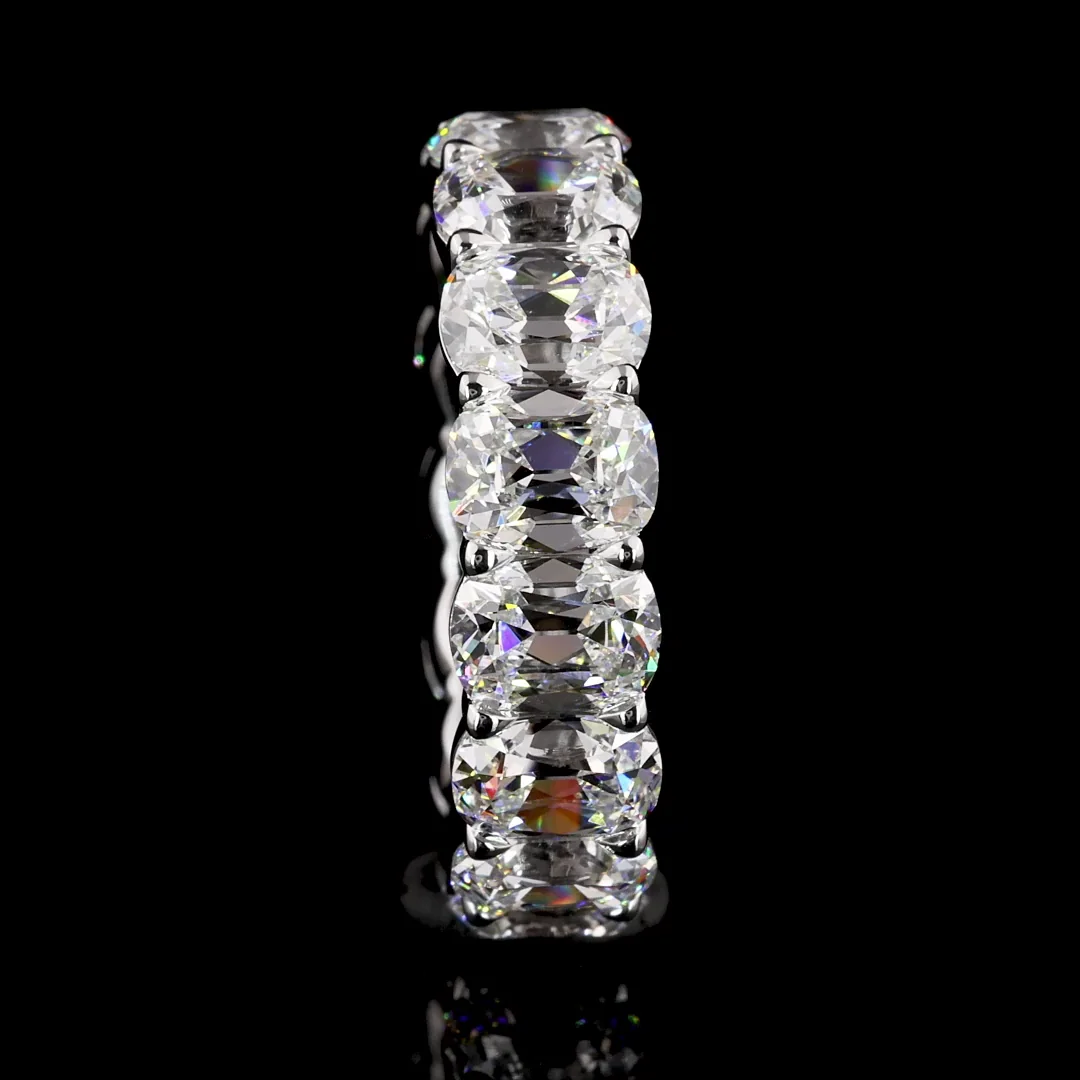 7.9 Cts 14k White Gold Antique Cushion Shape Eternity Band Eternity Band - Image 2