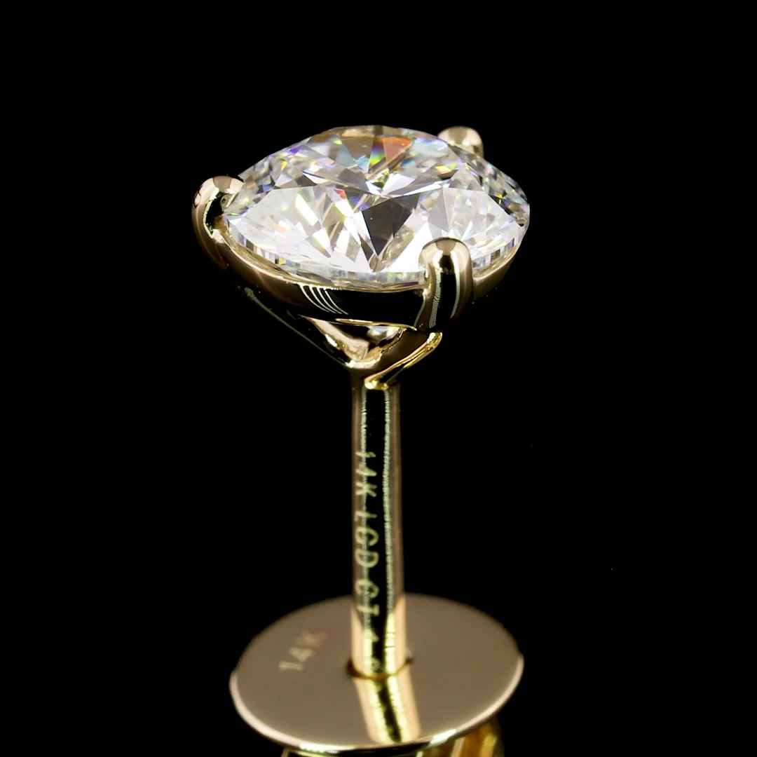 1.04 Cts 14k Yellow Gold Round Shape Martini Earring - Image 4