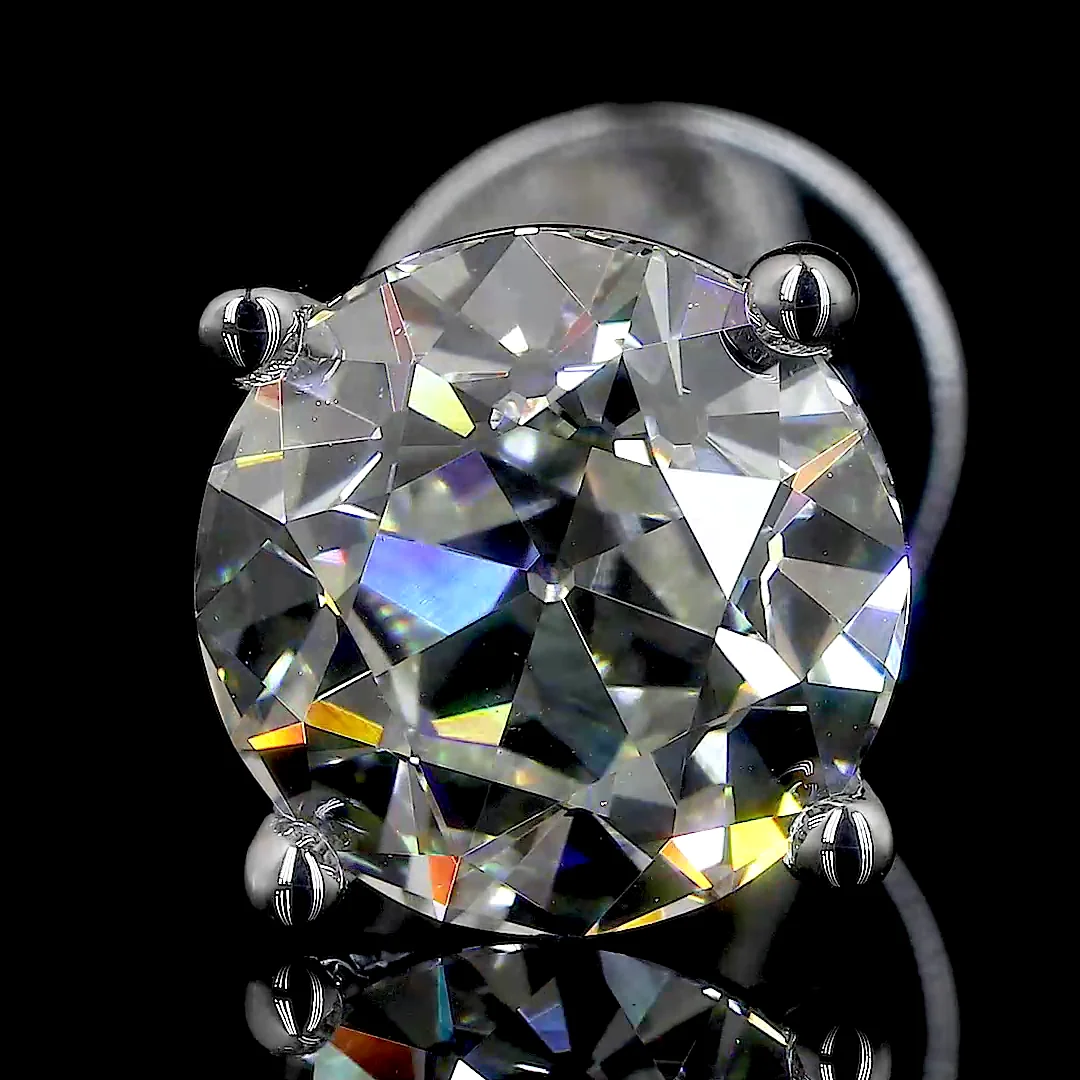 8.46 Cts 14k White Gold Old European Brilliant Shape Martini Earring - Image 3